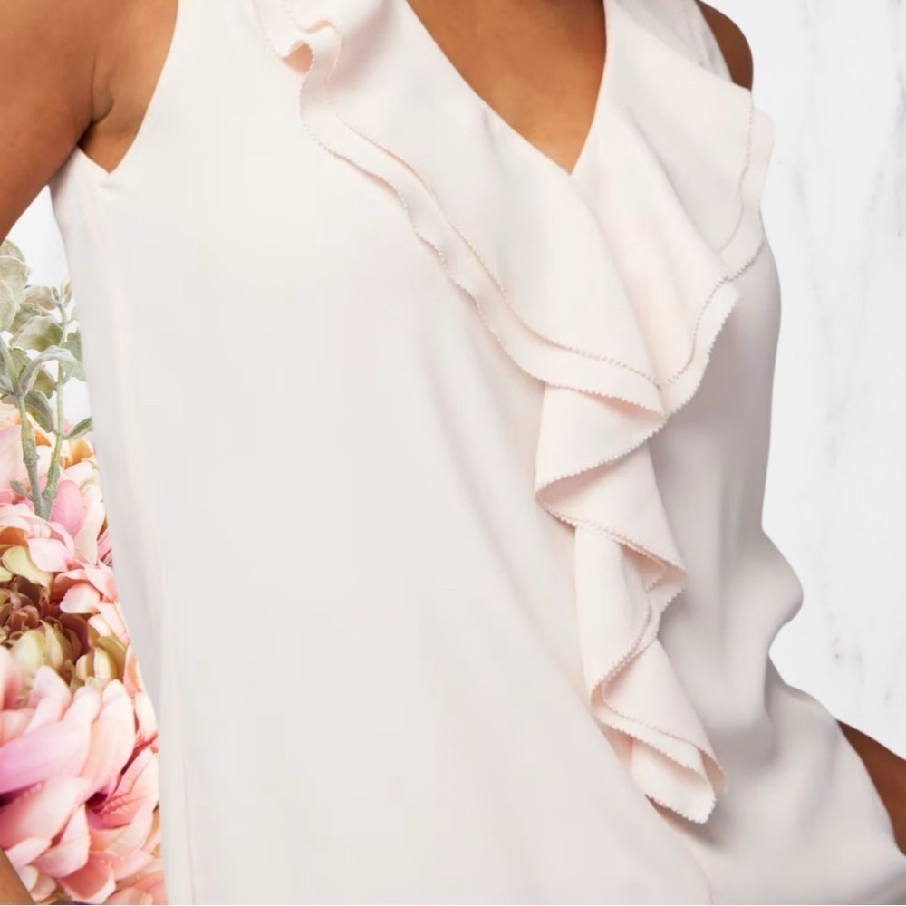 WHBM Ruffle Flounce Shell ~ White House Black Market - Picture 5 of 9
